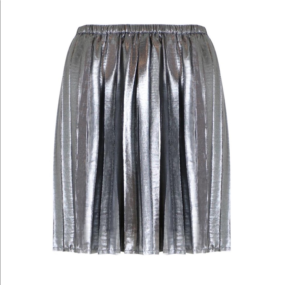 Isabel Marant Etoile Manda Pleated Silver Skirt